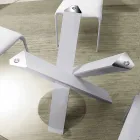 Round design table d.120 crystal top made in Italy Cristal Viadurini