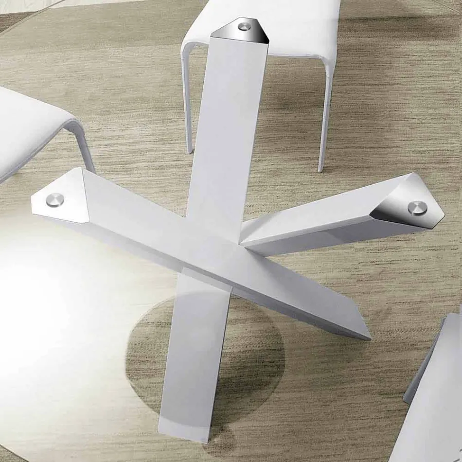 Round design table d.160 crystal top made in Italy Cristal Viadurini