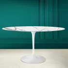Tulip Table Eero Saarine H 73 Oval in Ceramic Invisible Select Made in Italy - Scarlet Viadurini