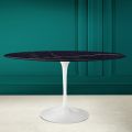 Tulip Table Eero Saarinen H 74 Oval in Ceramic Noir Laurent Made in Italy - Scarlet