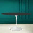 Tulip Table Eero Saarine H 73 Oval in Noir Soft Ceramic Made in Italy - Scarlet Viadurini