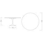 Eero Saarine Tulip Table H 74 with Round Top in Verde Alpi Marble - Scarlet Viadurini