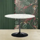 Tulip Table Eero Saarinen H 73 with Carrara Marble Top Made in Italy - Scarlet Viadurini