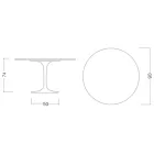 Tulip Table Eero Saarinen H 73 in Calacatta Michelangelo Made in Italy - Scarlet Viadurini