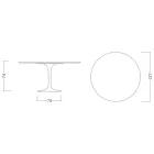 Tulip Table Eero Saarinen H 73 in Ceramic Entzo Made in Italy - Scarlet Viadurini