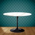 Tulip Table Eero Saarinen H 74 in Ceramic Entzo Made in Italy - Scarlet