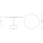 Tulip Table Eero Saarinen H 73 in Invisible Select Ceramic Made in Italy - Scarlet Viadurini