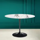 Tulip Table Eero Saarinen H 73 in Invisible Select Ceramic Made in Italy - Scarlet Viadurini