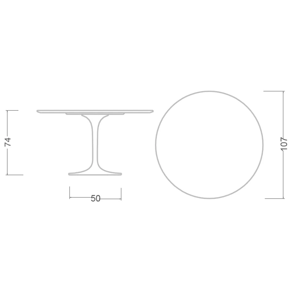 Tulip Table Eero Saarinen H 73 in Ceramic Kira Made in Italy - Scarlet Viadurini