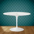 Tulip Table Eero Saarinen H 73 in Ceramic Morpheus Made in Italy - Scarlet Viadurini