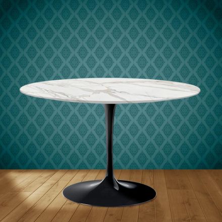 Tulip Table Eero Saarinen H 73 in Ceramic Morpheus Made in Italy - Scarlet Viadurini