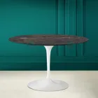 Tulip Table Eero Saarinen H 73 in Ceramic Noir Desire Made in Italy - Scarlet Viadurini