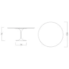 Tulip Table Eero Saarinen H 73 in Ceramic Pietra Grey Made in Italy - Scarlet Viadurini