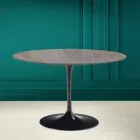 Tulip Table Eero Saarinen H 73 in Ceramic Pietra Grey Made in Italy - Scarlet Viadurini