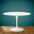 Tulip Table Eero Saarinen H 73 in Ceramic Rem Made in Italy - Scarlet Viadurini