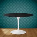 Tulip Table Eero Saarinen H 74 in Ceramic Sirius Made in Italy - Scarlet