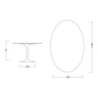 Tulip Table Eero Saarinen H 73 Oval in Absolute White Ceramic Made in Italy - Scarlet Viadurini