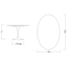 Tulip Table Eero Saarinen H 73 Oval in Diamond Cream Ceramic Made in Italy - Scarlet Viadurini