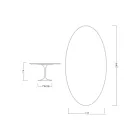 Tulip Table Eero Saarinen H 73 Oval in Ceramic Morpheus Made in Italy - Scarlet Viadurini