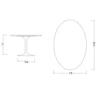 Tulip Table Eero Saarinen H 73 Oval in Absolute Black Ceramic Made in Italy - Scarlet Viadurini