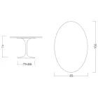 Tulip Table Eero Saarinen H 73 Oval in Ceramic Noir Laurent Made in Italy - Scarlet Viadurini