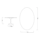 Tulip Table Eero Saarinen H 73 Oval in Ceramic Noir Laurent Made in Italy - Scarlet Viadurini