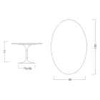Tulip Table Eero Saarinen H 73 Oval in Ceramic Rem Made in Italy - Scarlet Viadurini