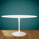 Tulip Table Eero Saarinen H 73 Oval in Ceramic Rem Made in Italy - Scarlet Viadurini