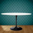 Tulip Table Eero Saarinen H 73 Oval in Ceramic Rem Made in Italy - Scarlet Viadurini