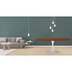 Tulip Table Eero Saarinen H 73 Oval in Cherry Stained Oak Made in Italy - Scarlet Viadurini