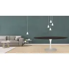 Tulip Table Eero Saarinen H 73 Oval in Moka Stained Oak Made in Italy - Scarlet Viadurini