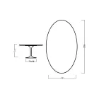 Tulip Table Eero Saarinen H 73 Oval in Moka Stained Oak Made in Italy - Scarlet Viadurini