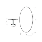 Eero Saarinen Tulip Table H 73 Oval in Black Stained Oak Made in Italy - Scarlet Viadurini