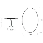 Eero Saarinen Tulip Table H 73 Oval in Black Stained Oak Made in Italy - Scarlet Viadurini