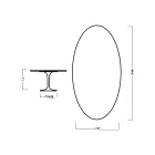 Eero Saarinen Tulip Table H 73 Oval in Dark Walnut Stained Oak Made in Italy - Scarlet Viadurini