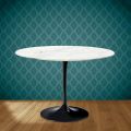 Tulip Table Eero Saarinen H 74 Round Ceramic Rem Made in Italy - Scarlet