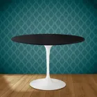 Tulip Table Eero Saarinen H 73 Round Ceramic Sirius Made in Italy - Scarlet Viadurini