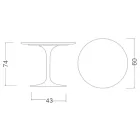 Tulip Table Eero Saarinen H 73 Round Ceramic Sirius Made in Italy - Scarlet Viadurini