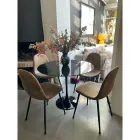 Eero Saarinen Tulip Table H 73 Round in Black Marquinia Marble Made in Italy - Scarlet Viadurini