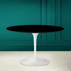 Tulip Table Eero Saarinen H 73 Round in Absolute Black Made in Italy - Scarlet Viadurini