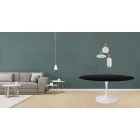 Tulip Table Eero Saarinen H 73 Round in Black Stained Oak Made in Italy - Scarlet Viadurini