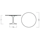 Tulip Table Eero Saarinen H 73 Round in Black Stained Oak Made in Italy - Scarlet Viadurini