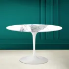 Tulip Table Eero Saarinen H 73 Round in Statuario Altissimo Made in Italy - Scarlet Viadurini
