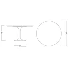 Tulip Table Eero Saarinen H 74 with Carrara Marble Top Made in Italy - Scarlet Viadurini