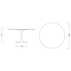 Eero Saarinen Tulip Table H 74 with White Liquid Laminate MDF Top - Scarlet Viadurini