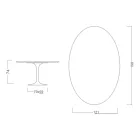 Eero Saarinen Tulip Table H 74 with Oval Top in Arabescato Marble Made in Italy - Scarlet Viadurini