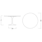 Eero Saarinen Tulip Table H 74 with Round Top in Gold Calacatta Marble - Scarlet Viadurini