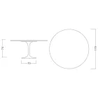 Eero Saarinen Tulip Table H 74 with Round Top in Carrara Statuarietto Marble - Scarlet Viadurini
