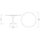 Eero Saarinen Tulip Table H 74 with Round Top in Emperador Dark Marble - Scarlet Viadurini