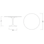 Eero Saarinen Tulip Table H 74 in Polished Ceramic Made in Italy - Scarlet Viadurini